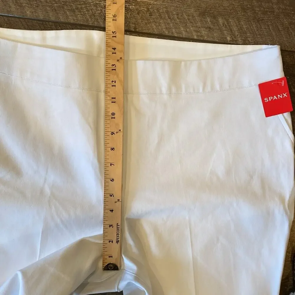 NWT SPANX Silver Lining Slim Straight Pull On Pant Classic White Size 2X